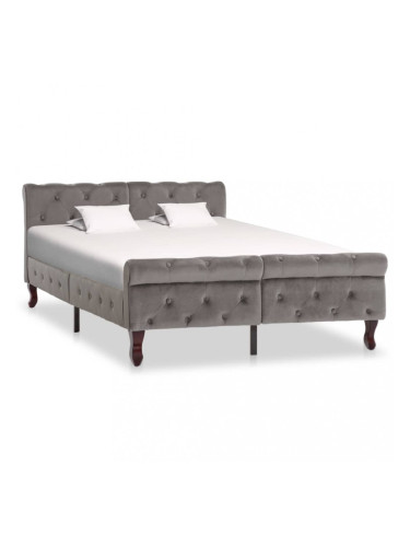 Sonata Рамка за легло, сива, кадифе, 120x200 см