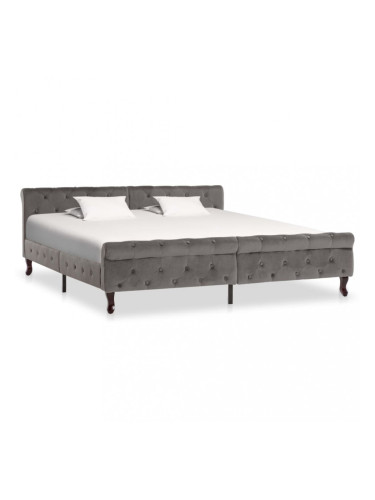 Sonata Рамка за легло, сива, кадифе, 180x200 см