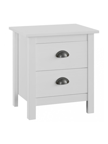 Sonata Нощно шкафче Hill Range бяло 46x35x49,5 см борово дърво масив