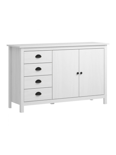 Sonata Страничен шкаф Hill Range, бял, 130x40x80 см, боров масив