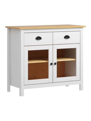 Sonata Страничен шкаф Hill Range, бял, 90x40x80 см, боров масив