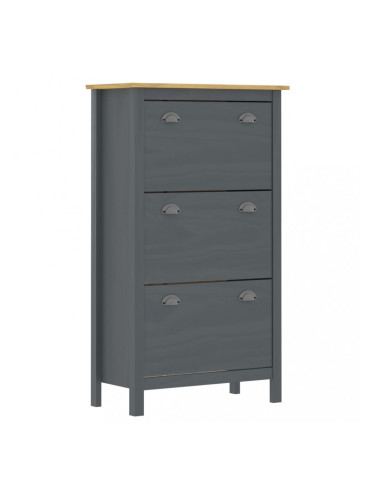 Sonata Шкаф за обувки Hill Range, сив, 72x35x124 см, бор масив