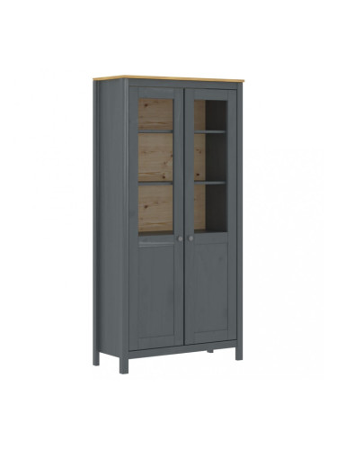 Sonata Висок шкаф Hill Range, сив, 85x37x170,5 см, борово дърво масив