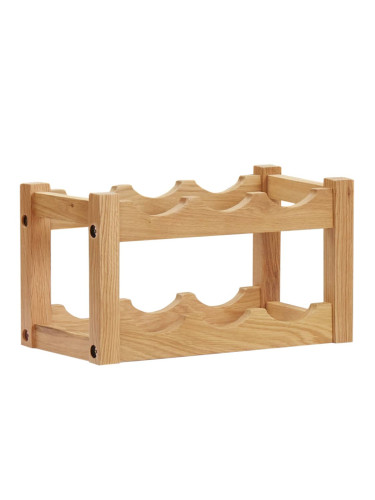 Sonata Стойка за вино за 6 бутилки, 37x21x21 см, дъбов масив