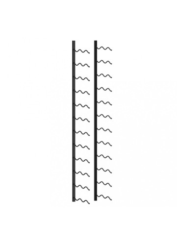 Sonata Стойка за вино за 24 бутилки, стенен монтаж, черна, желязо
