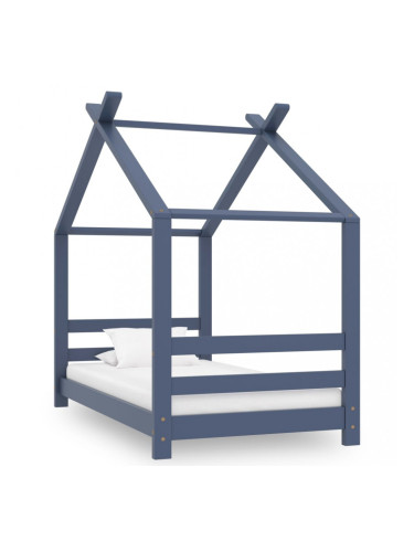 Sonata Рамка за детско легло, сива, борово дърво масив, 70x140 см