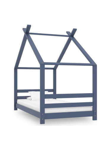 Sonata Рамка за детско легло, сива, борово дърво масив, 80x160 см