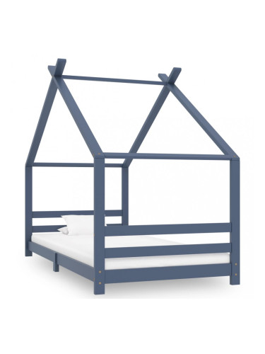 Sonata Рамка за детско легло, сива, борово дърво масив, 90х200 см