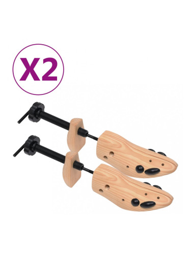 Sonata Калъпи за обувки, 2 чифта, размер 41-46, борово дърво масив