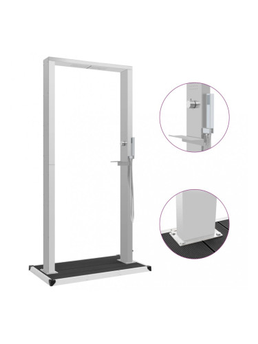 Sonata Градински душ с корито, WPC, неръждаема стомана