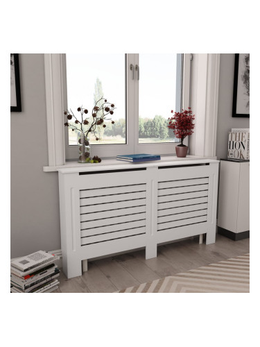 Sonata Паравани за радиатори, 2 бр, бели, 152x19x81,5 см, МДФ