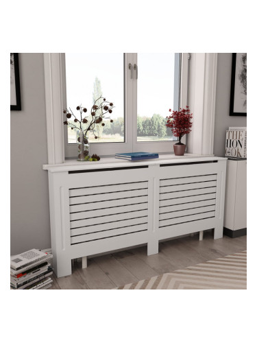 Sonata Паравани за радиатори, 2 бр, бели, 172x19x81,5 см, МДФ