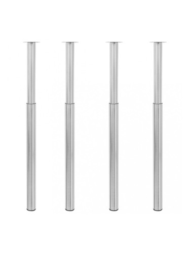 Sonata Телескопични крака за маса, 4 бр, матиран никел, 710 мм-1100 мм