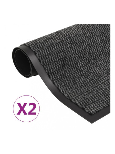 Sonata Правоъгълни изтривалки 2 бр усукани влакна 80x120 см антрацит