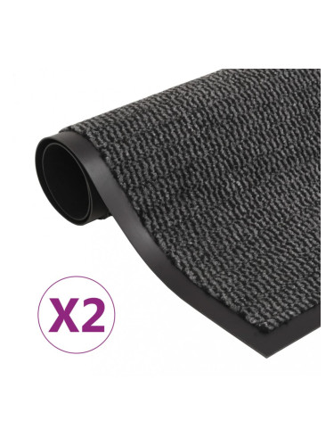 Sonata Правоъгълни изтривалки 2 бр усукани влакна 120х180 см антрацит