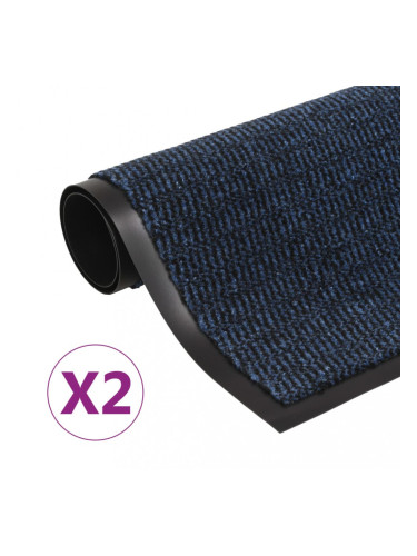 Sonata Правоъгълни изтривалки 2 бр усукани влакна 120х180 см сини