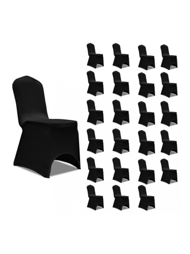 Sonata Калъфи за столове, разтегателни, черни, 24 бр