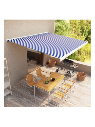 Sonata Ръчна касетъчна тента, 400x300 см, синьо и бяло