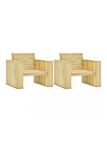 Sonata Градински столове, 2 бр, 89x76x76  см, импрегниран бор