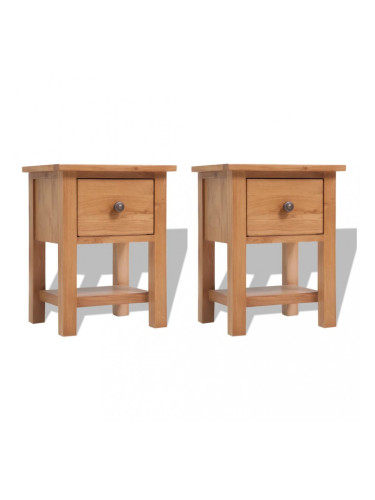 Sonata Нощни шкафчета, 2 бр, 36x30x47 см, дъбов масив