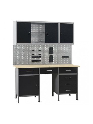 Sonata Работна маса с четири стенни панела и два шкафа