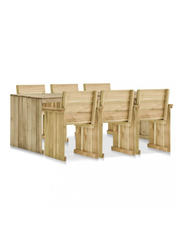 Sonata Градински трапезен комплект, 7 части, импрегниран бор