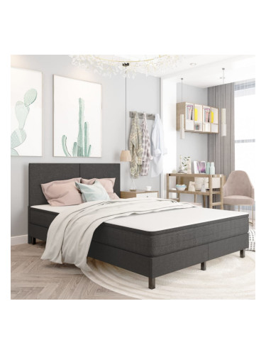 Sonata Боксспринг легло, тъмносиво, текстил, 160x200 см