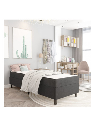 Sonata Боксспринг легло, тъмносиво, текстил, 80x200 см