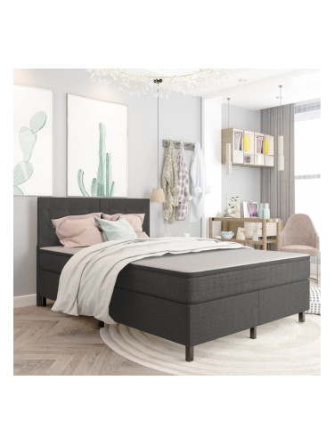 Sonata Боксспринг легло, тъмносиво, текстил, 140x200 см