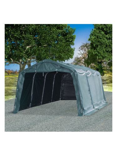 Sonata Мобилен навес за животни PVC 550 г/м² 3,3x6,4 м тъмнозелен