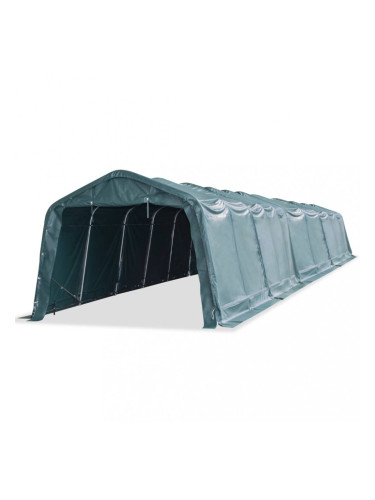 Sonata Мобилен навес за животни PVC 550 г/м² 3,3x16 м тъмнозелен