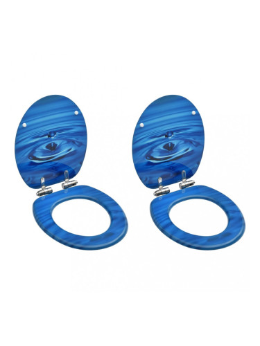 Sonata Тоалетни седалки с плавно затваряне 2 бр МДФ сини водни капки