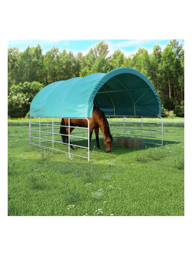 Sonata Навес за животни, PVC, 3,7x3,7 м, зелен