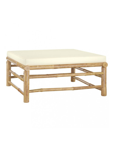 Sonata Градински лаундж комплект кремави възглавници 6 части бамбук