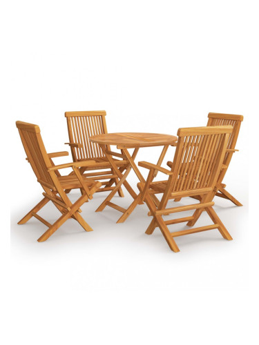 Sonata Градински трапезен комплект, 5 части, тиково дърво масив