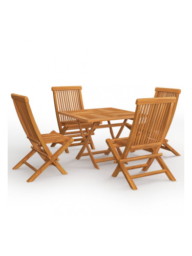 Sonata Градински трапезен комплект, 5 части, тиково дърво масив