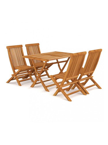 Sonata Градински трапезен комплект, 5 части, тиково дърво масив
