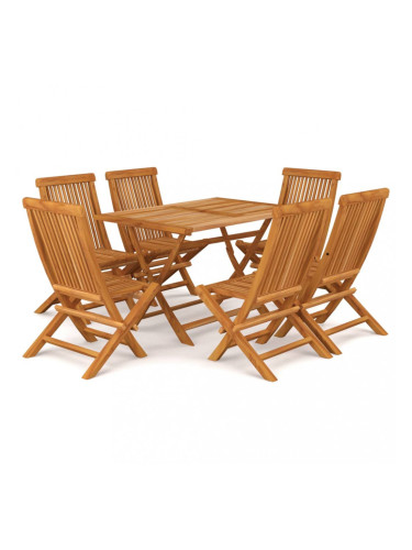 Sonata Градински трапезен комплект, 7 части, тиково дърво масив