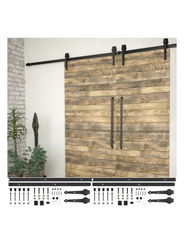 Sonata Механизми за плъзгаща врата, 2 бр, 200 см, стомана, черни