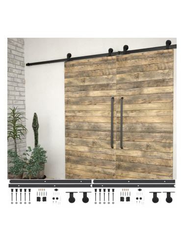 Sonata Механизми за плъзгаща врата, 2 бр, 183 см, стомана, черни