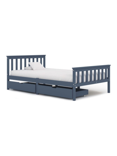 Sonata Рамка за легло с 2 чекмеджета сива бор масив 120x200 см