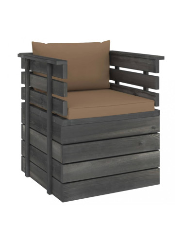 Sonata Градински фотьойл с възглавници, борова дървесина