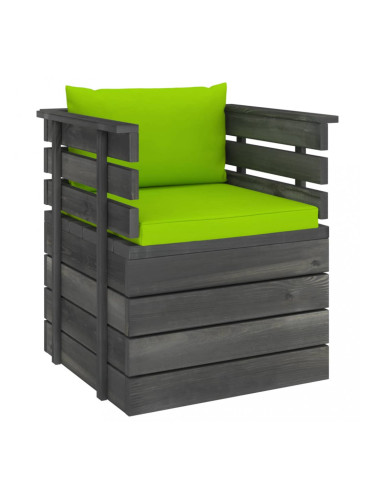 Sonata Градински фотьойл с възглавници, борова дървесина