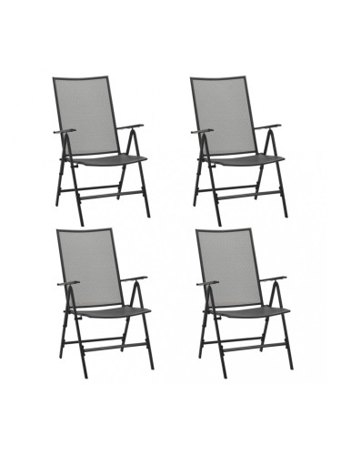 Sonata Сгъваеми мрежести столове, 4 бр, стомана, антрацит