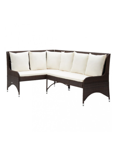 Sonata 2 бр градински ъглови дивана, полиратан, кафяви