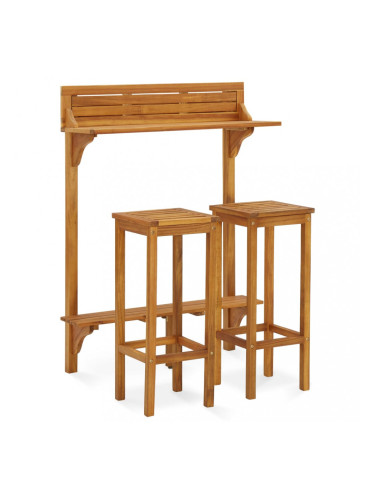 Sonata Градински комплект мебели от 3 части, акациево дърво масив