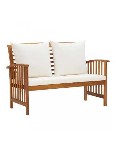 Sonata Градинска пейка с възглавници, 119 см, акация масив