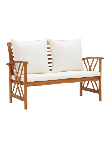 Sonata Градинска пейка с възглавници, 119 см, акация масив