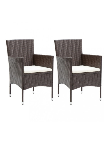 Sonata Градински трапезни столове, 2 бр, полиратан, кафяви