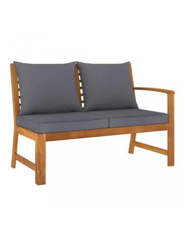 Sonata Градинска пейка 114,5 см с тъмносива възглавница, акация масив